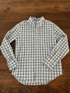 Crewcuts Blue and White Gingham Button-Down Shirt